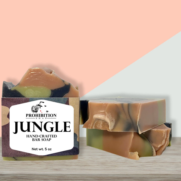 Jungle hand crafted bar soap. Proceeds support veterans. prohibitionsoap.com