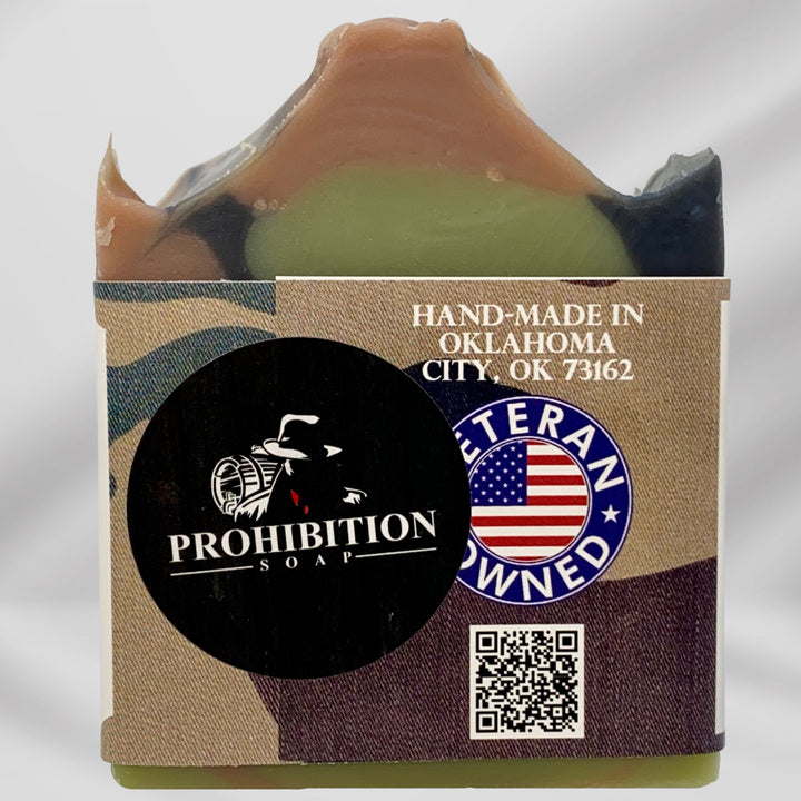 Jungle hand crafted bar soap. Proceeds support veterans. prohibitionsoap.com