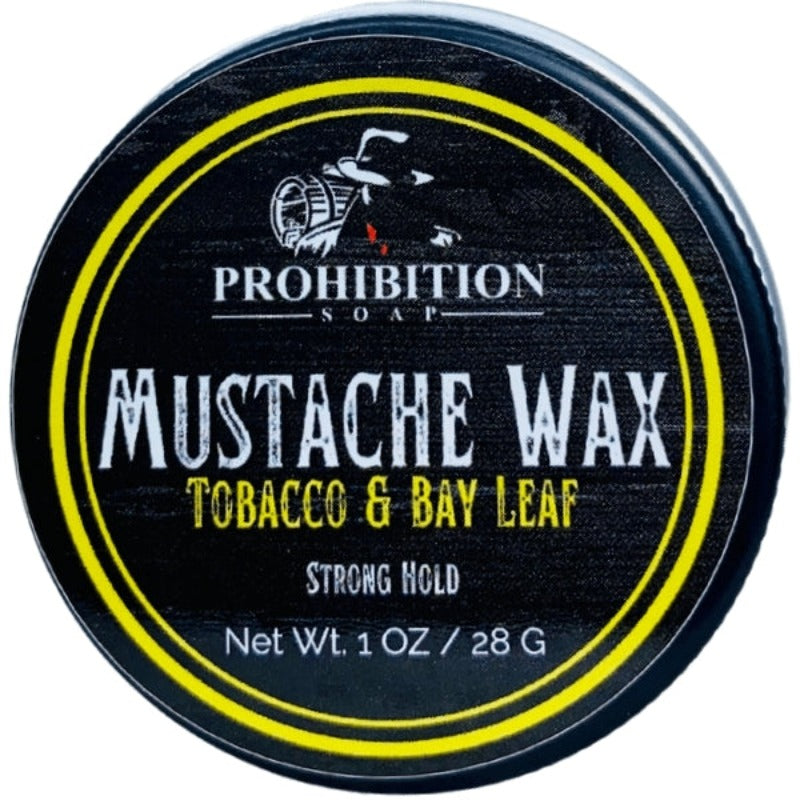 Tobacco and Bay Leaf Mustache Wax - prohibitionsoap.com