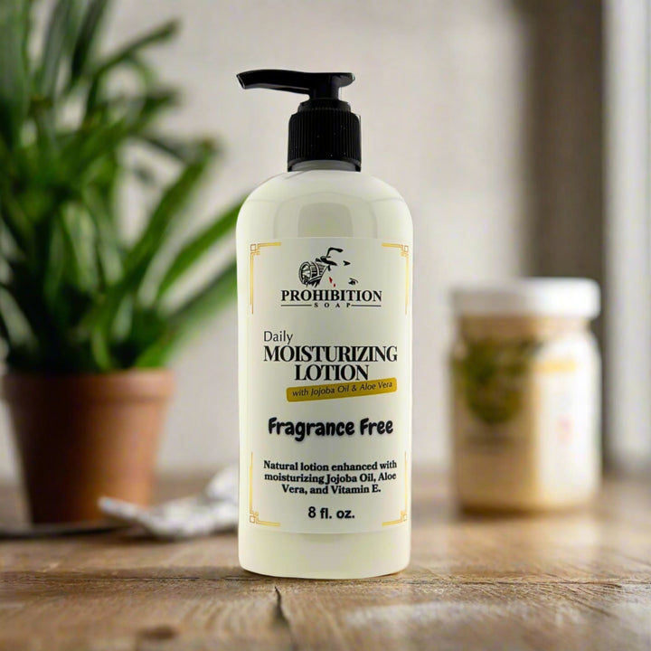 All natural fragrance free daily moisturizing lotion - prohibitionsoap.com