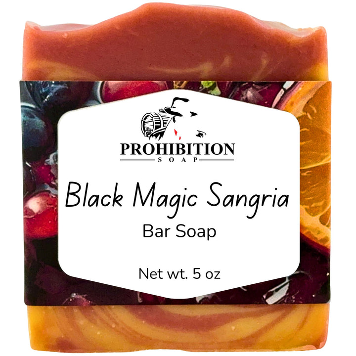 Black Magic Sangria bar soap on white background