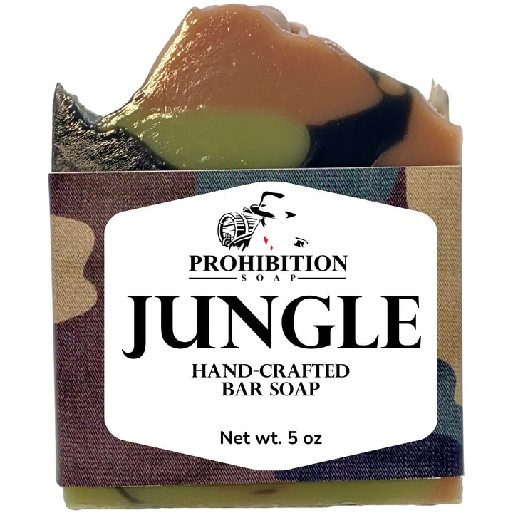 Jungle hand crafted bar soap. Proceeds support veterans. prohibitionsoap.com