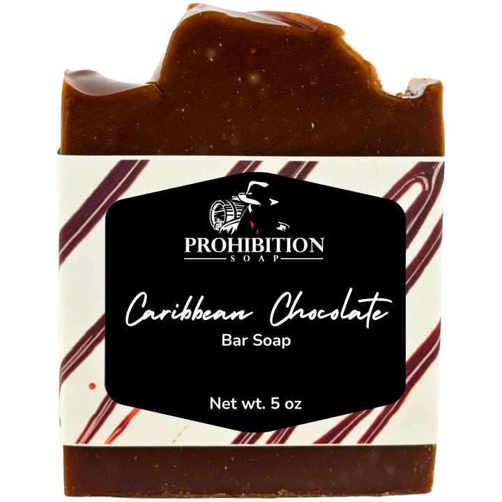 Bar of soap with a 'Prohibition Soap' label on a white background