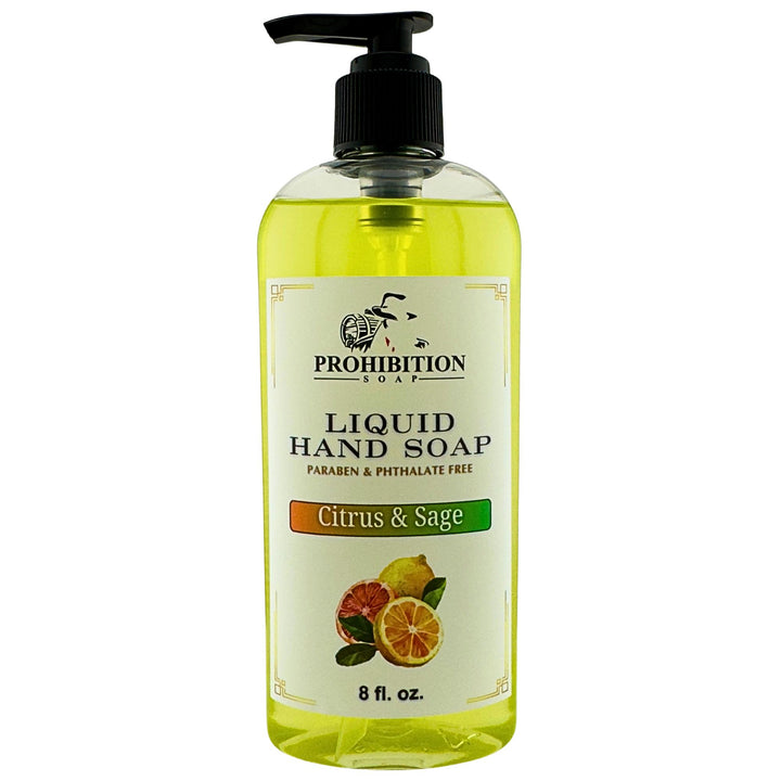 Citrus & Sage Liquid Hand Soap - prohibitionsoap.com