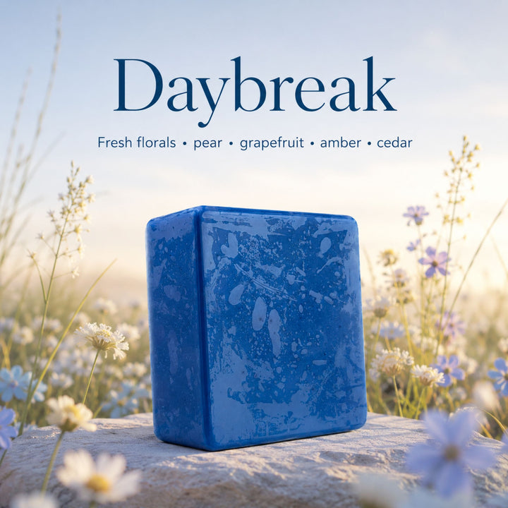 Blue soap bar with &
