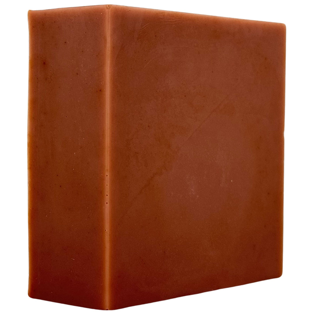 Brown soap on a white background