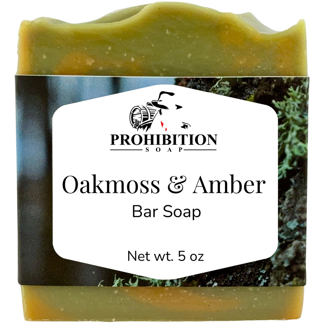 Bar of soap with 'Prohibition Soap' label on a white background