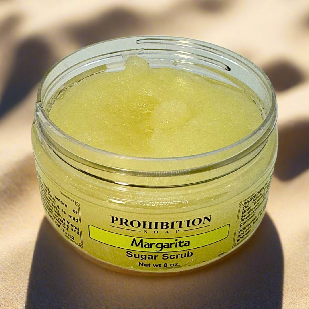 Margarita Sugar Scrub Open On A Sandy Beach - prohibitionsoap.com