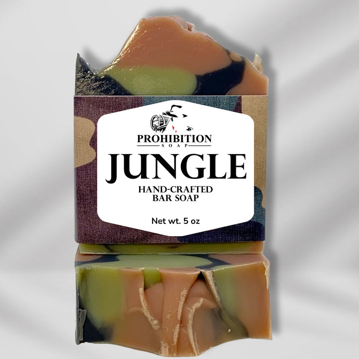 Jungle hand crafted bar soap. Proceeds support veterans. prohibitionsoap.com