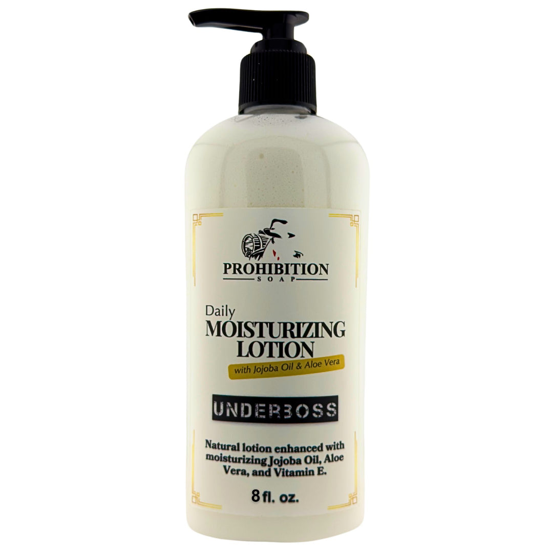 Underboss daily moisturizing lotion - prohibitionsoap.com