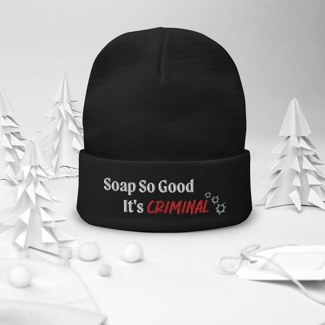 Slogan Embroidered Beanie