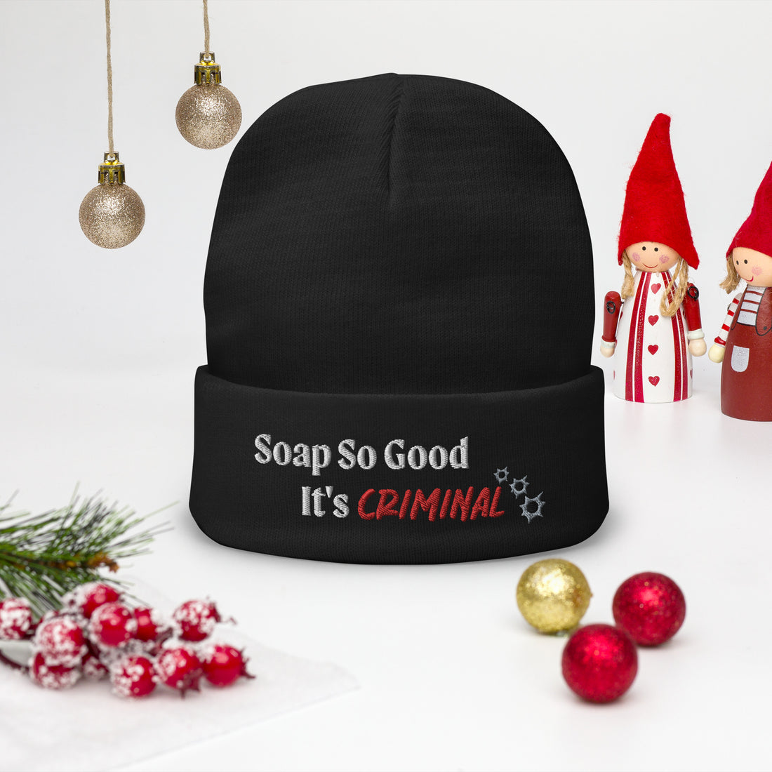 Slogan Embroidered Beanie