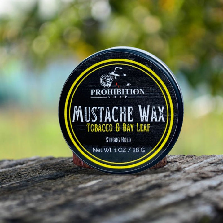 Tobacco and Bay Leaf Mustache Wax - prohibitionsoap.com